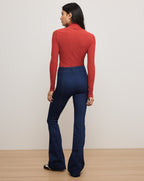 Veronica Beard Beverly Skinny-Flare Trouser Jean - Indigo Rinse