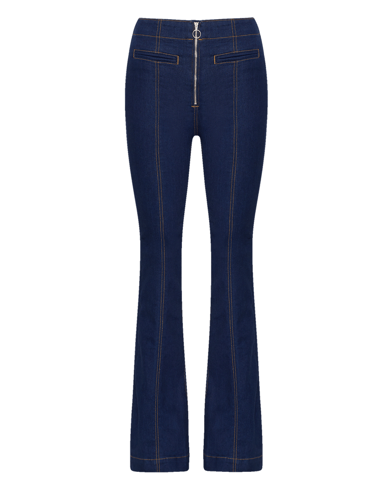 Leah Straight-Leg Jean in Dark-Wash Denim Indigo Rinse | Veronica