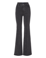 Veronica Beard Crosbie Rhinestone Slim Wide-Leg Jean - Washed Onyx