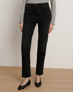 Veronica Beard Leah Straight-Leg Jean - Washed Onyx