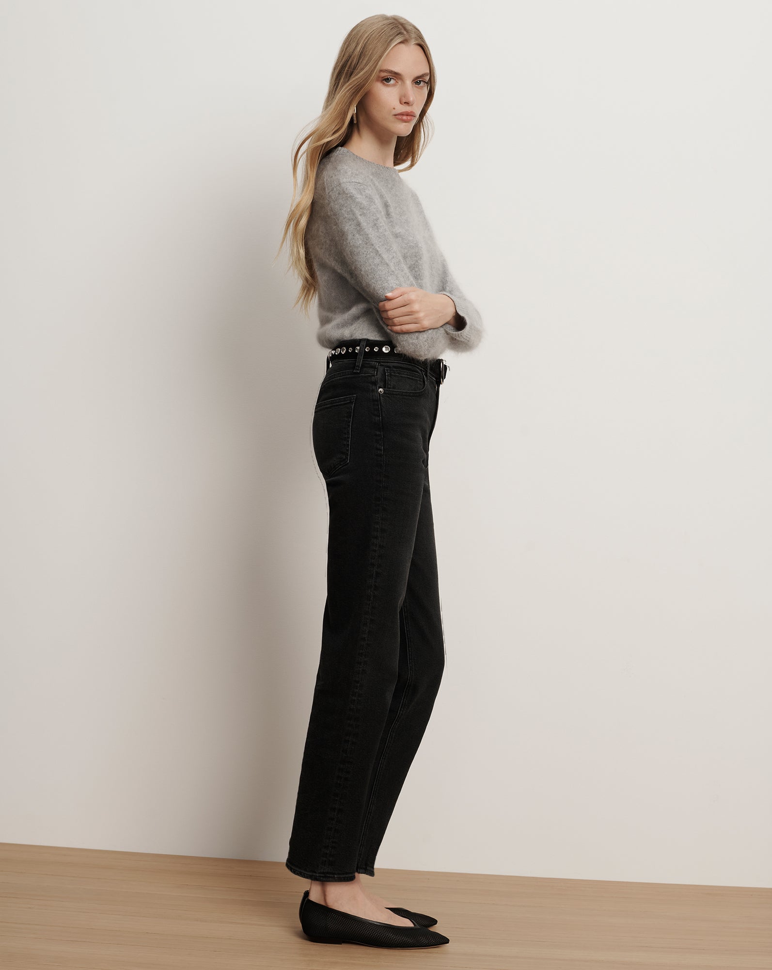 Veronica Beard Leah Straight-Leg Jean - Washed Onyx