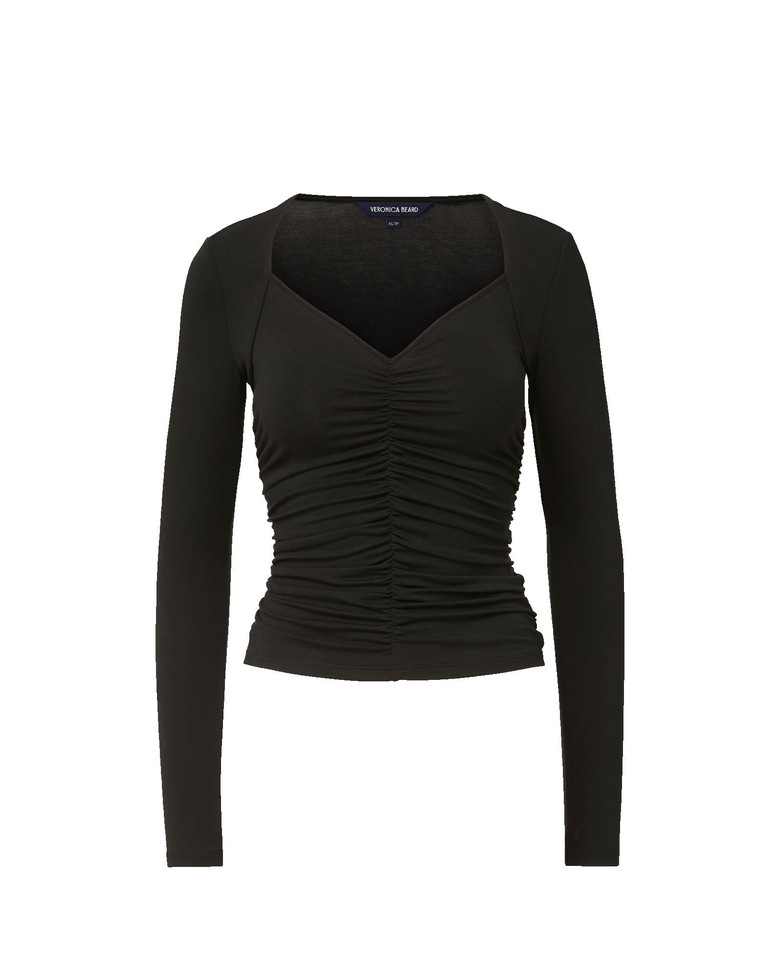 Veronica Beard Salem Ruched T-Shirt - Black