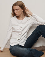 Veronica Beard Jasminah Button-Front Top - White