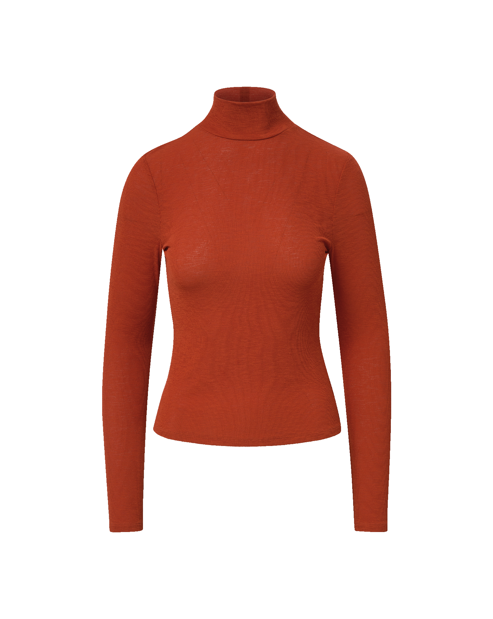 Wyeth Long-Sleeve Turtleneck Top in Carnelian Red | Veronica Beard