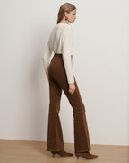 Veronica Beard Beverly Off-Duty Skinny-Flare Pant - Deep Ochre
