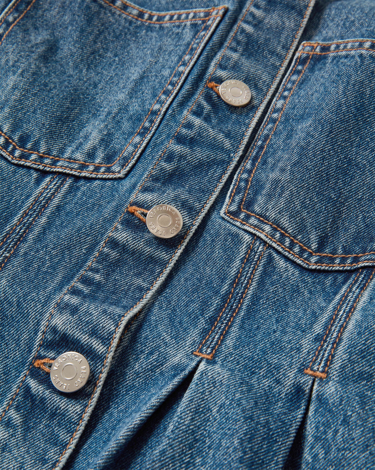 Zahara Peplum Denim Jacket in Medium Wash Time Warp | Veronica Beard