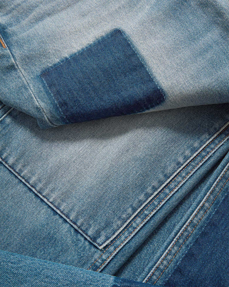 Veronica Beard Dylan Patchwork Straight-Leg Jean - Time Lapse