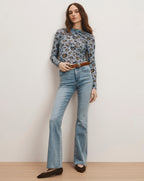 Veronica Beard Beverly Skinny-Flare Jean - Riviera Breeze