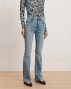 Veronica Beard Beverly Skinny-Flare Jean - Riviera Breeze