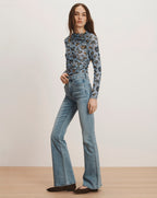 Veronica Beard Beverly Skinny-Flare Jean - Riviera Breeze