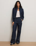 Veronica Beard Gigi Denim Track Jacket - Indigo Rinse