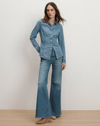 Veronica Beard Eddie Embellished Chambray Shirt - Riviera Breeze