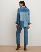 Veronica Beard Dalma Denim Button-Down Shirt - Time Travel