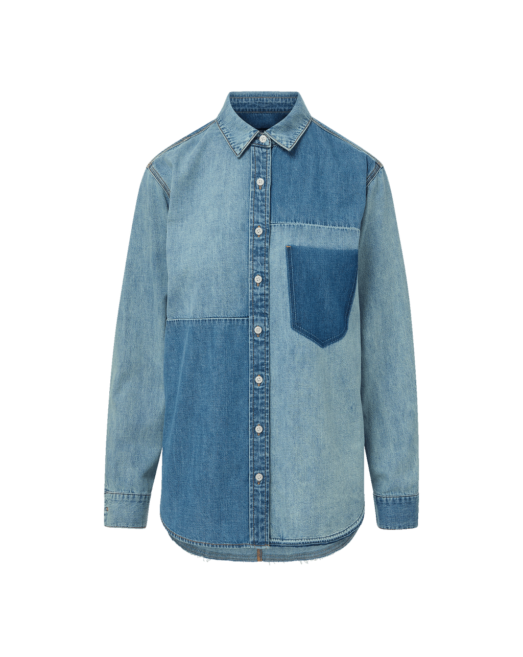 button down denim dress shirt Stretch Denim Button Down Shirt | Medium Wash | Under 510 XS