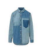 Veronica Beard Dalma Denim Button-Down Shirt - Time Travel