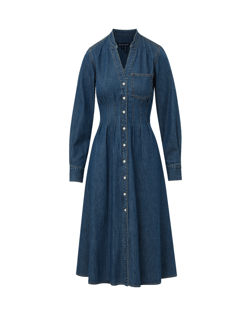 Raymond Denim Mini Dress in Dark Midnight Wash