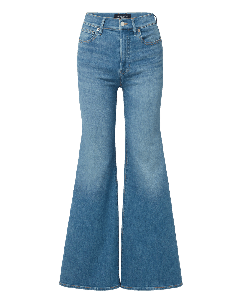 Joplin Embroidered Flare Jean in Light Wash Denim Silverwood Moon