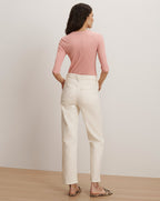 Veronica Beard Leah Straight-Leg Jean - Ecru