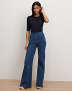 Veronica Beard Joplin Off-Duty Flare Jean - Bright Blue
