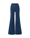 Veronica Beard Blue denim high-waisted flared jeans.