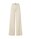 Veronica Beard Beige wide-leg denim jeans with front pockets.