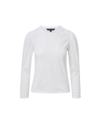 Veronica Beard Bouvet Smocked-Shoulder T-Shirt - White