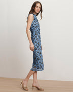 Veronica Beard Sylviani Floral Midi Dress - Ice Blue Multi