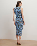 Veronica Beard Sylviani Floral Midi Dress - Ice Blue Multi