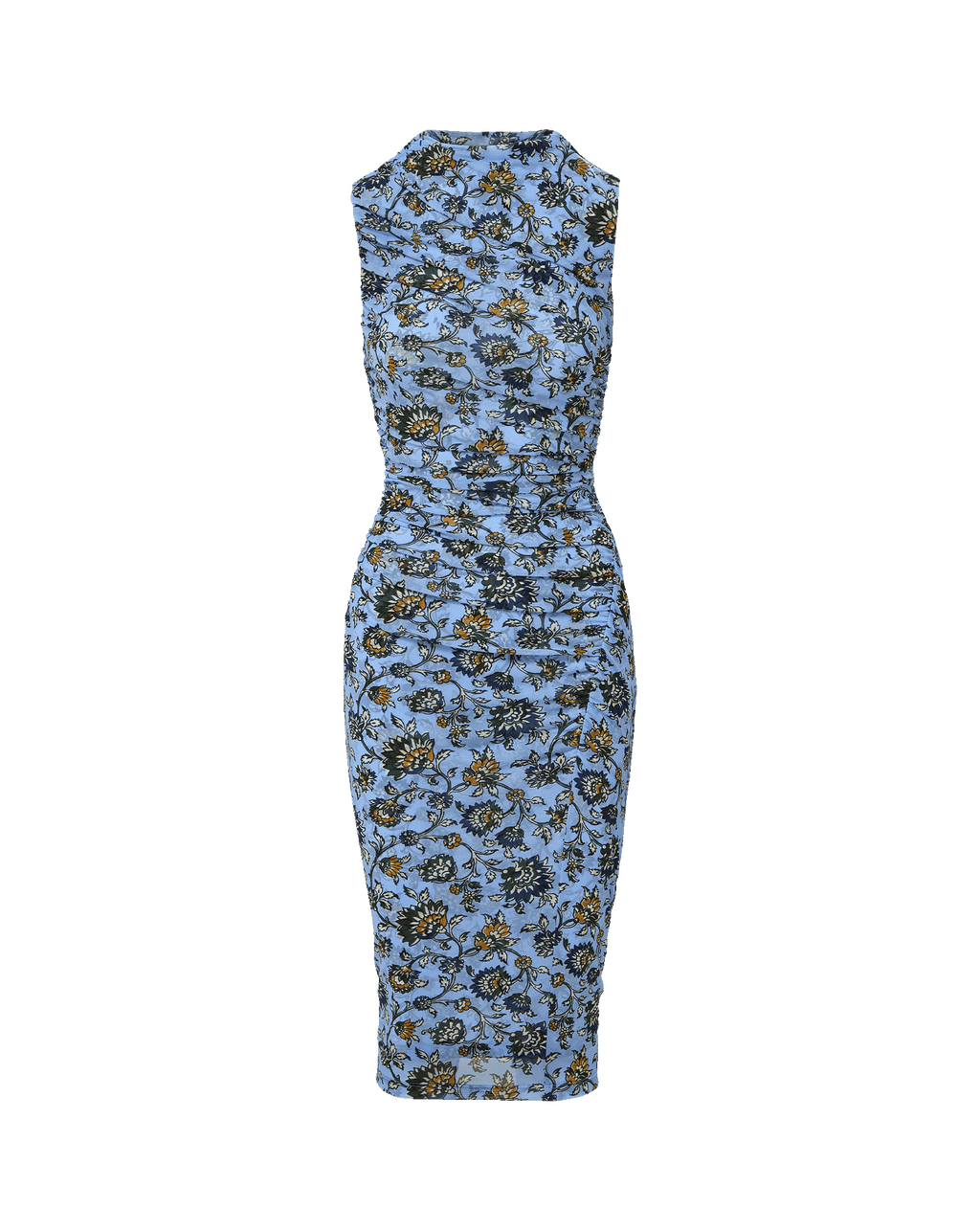 Veronica Beard Sylviani Floral Midi Dress Ice Blue Multi