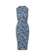 Veronica Beard Sylviani Floral Midi Dress Ice Blue Multi