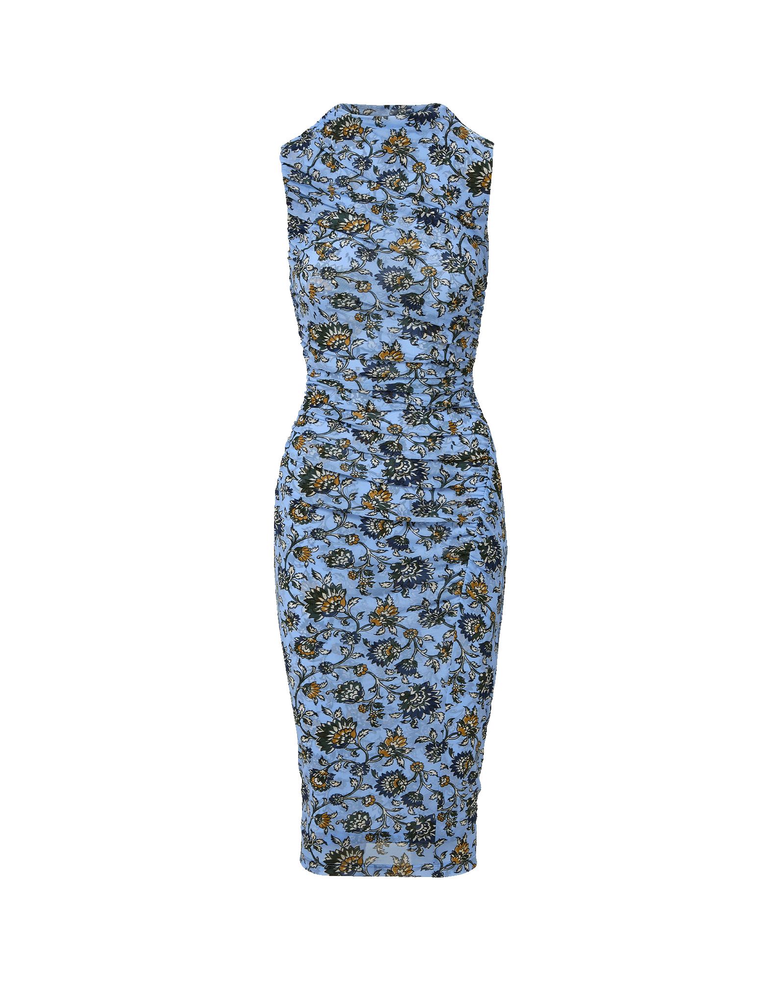 Veronica Beard Sylviani Floral Midi Dress Ice Blue Multi