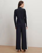 Veronica Beard Jenkins Knit Wide-Leg Pant - Navy