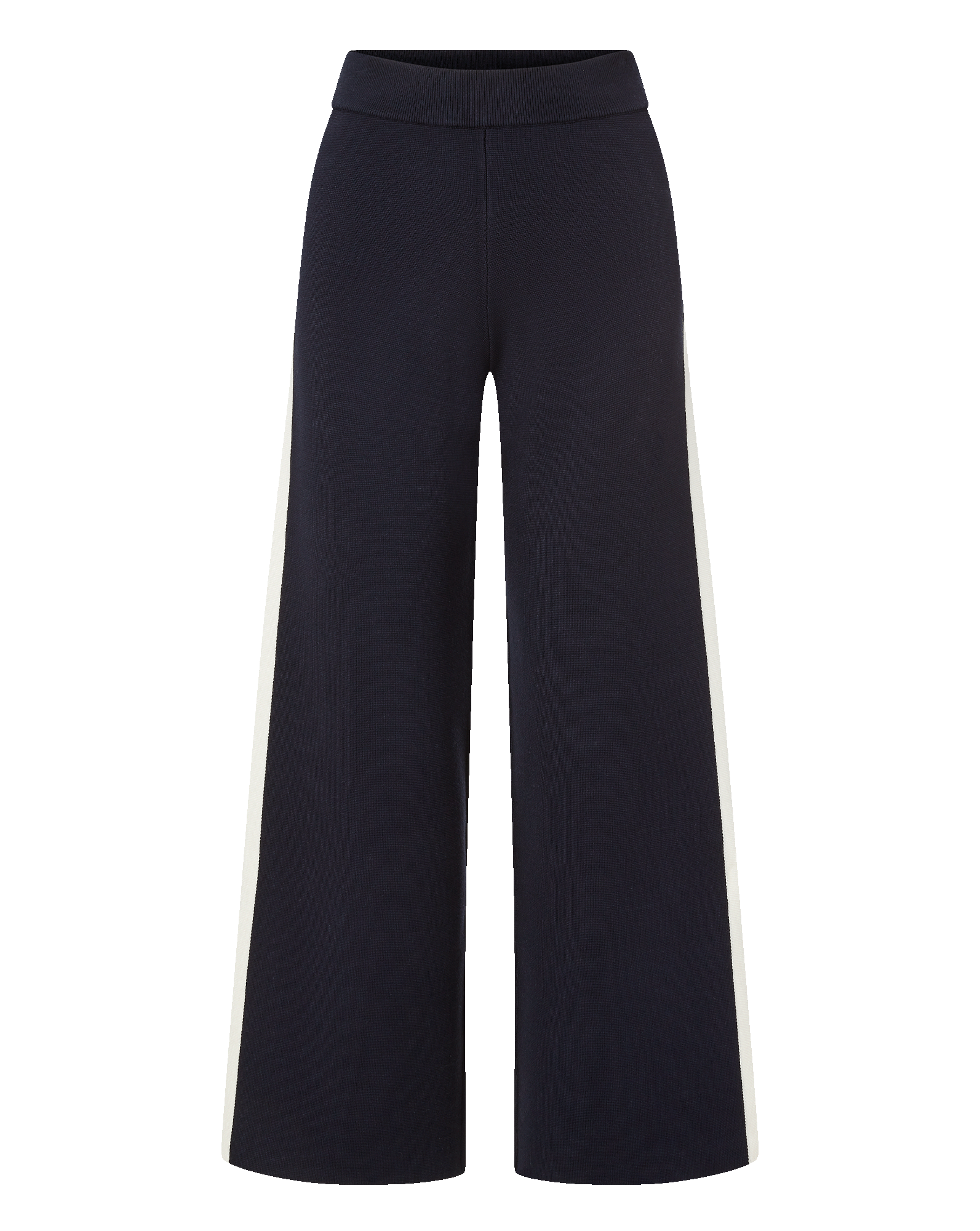 BYBORRE ニットボンディングパンツ Navy/Black (S) Jenkins Knit Wide-Leg Striped Pant in Navy | Veronica Beard
