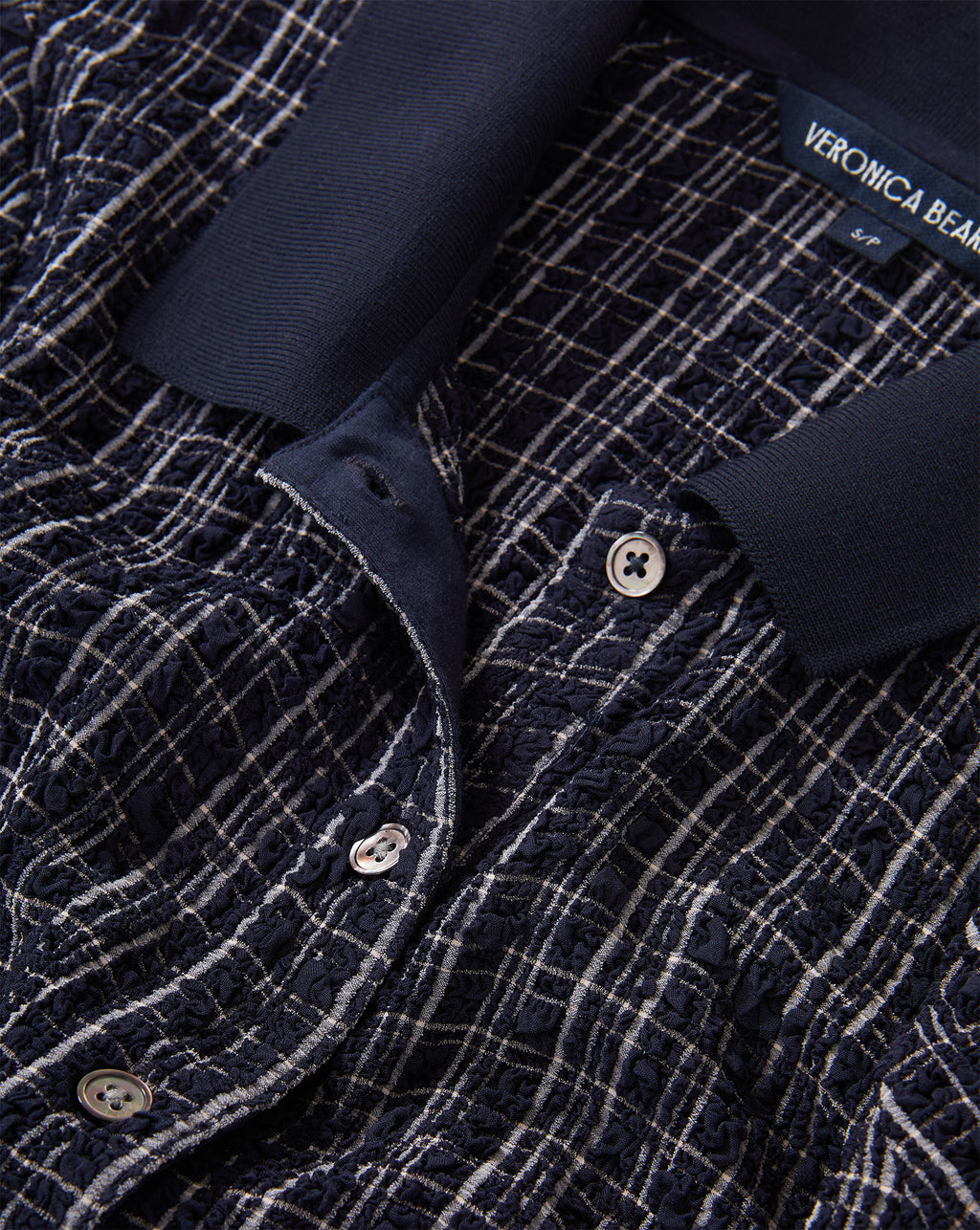 Veronica Beard Barrett Plaid Midi Dress - Navy/White Multi