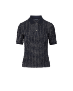 Veronica Beard Benedetta Plaid Polo Shirt - Navy/White Multi