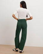 Veronica Beard Sloan Barrel Pant - Dark Hunter Green