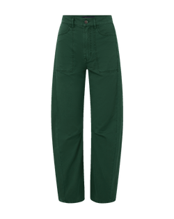 Veronica Beard Sloan Barrel Pant - Dark Hunter Green