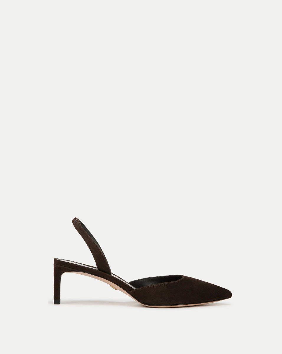 Veronica Beard Caroline Suede Slingback Pump - Espresso