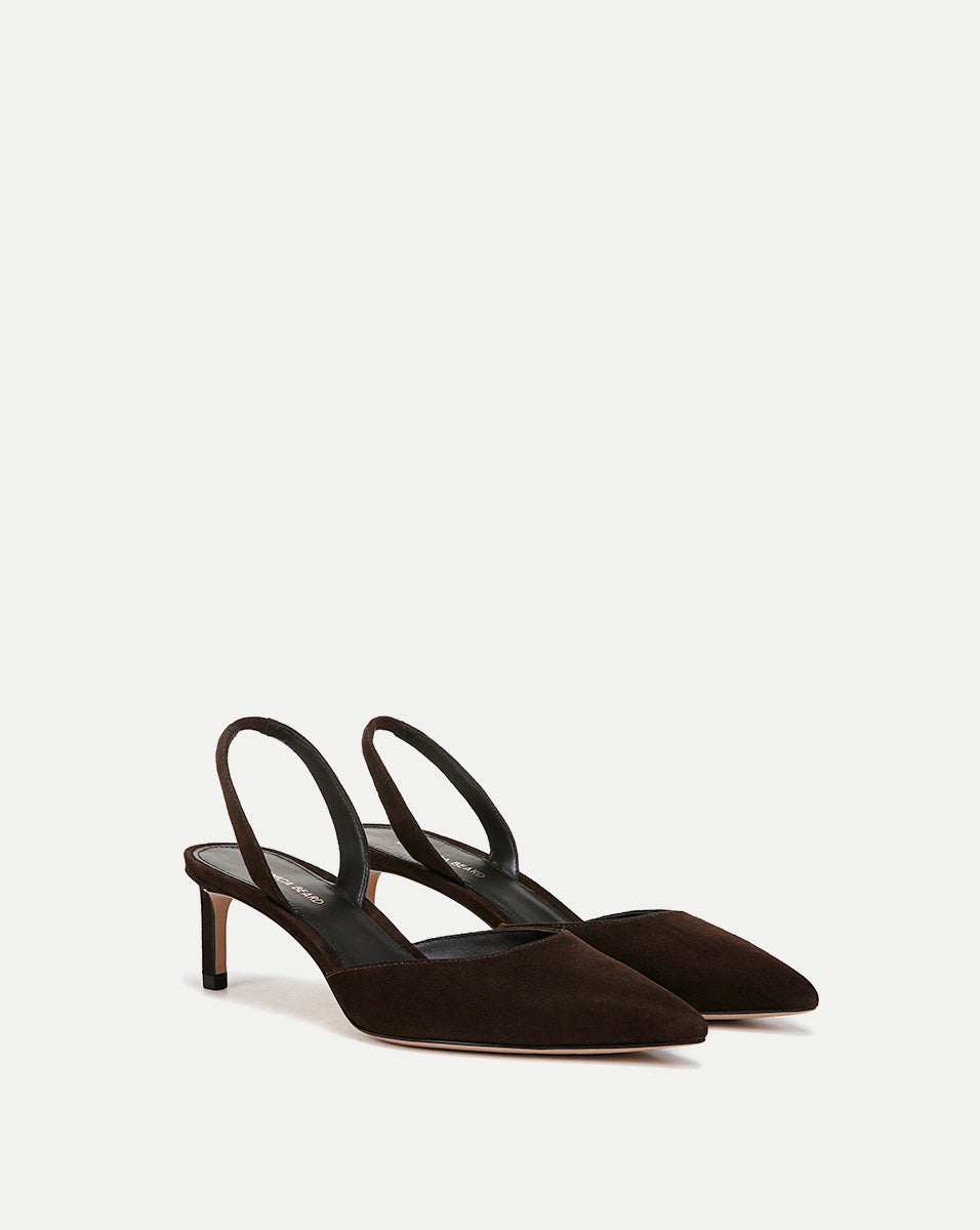 Dark brown slingback heels best sale