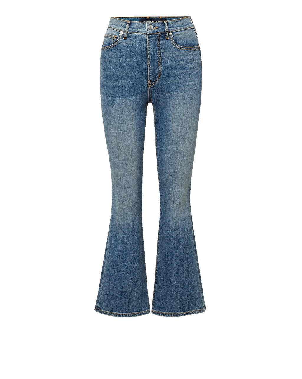 Veronica Beard Blue denim flared jeans with a high waist.