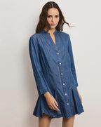 Veronica Beard Korinda Mini Shirtdress - Pool Party