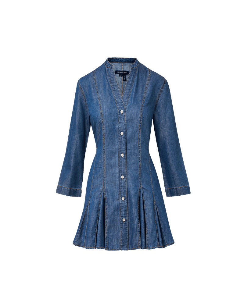 Imara Denim Mini Dress in Dark Bright Blue