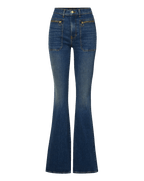 Veronica Beard Beverly Patch-Pocket Skinny-Flare Jean - City Lights