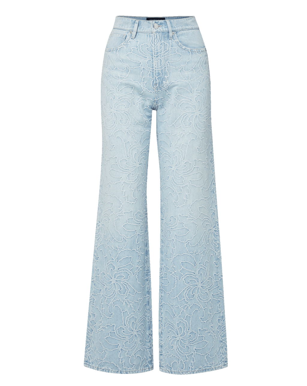 Veronica Beard Taylor Embroidered Wide-Leg Jean - Sun Spark