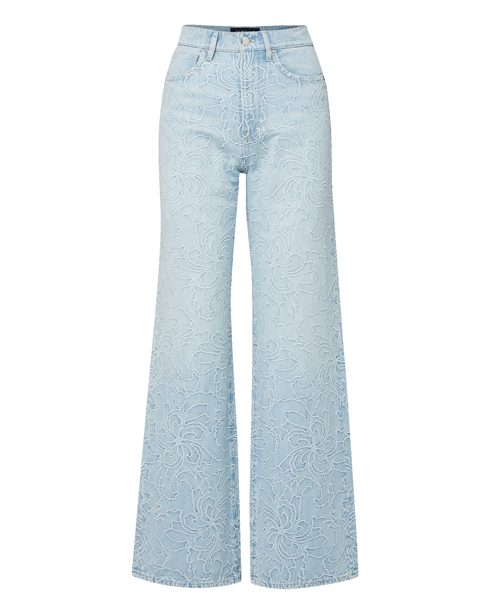 Veronica Beard Taylor Embroidered Wide-Leg Jean - Sun Spark