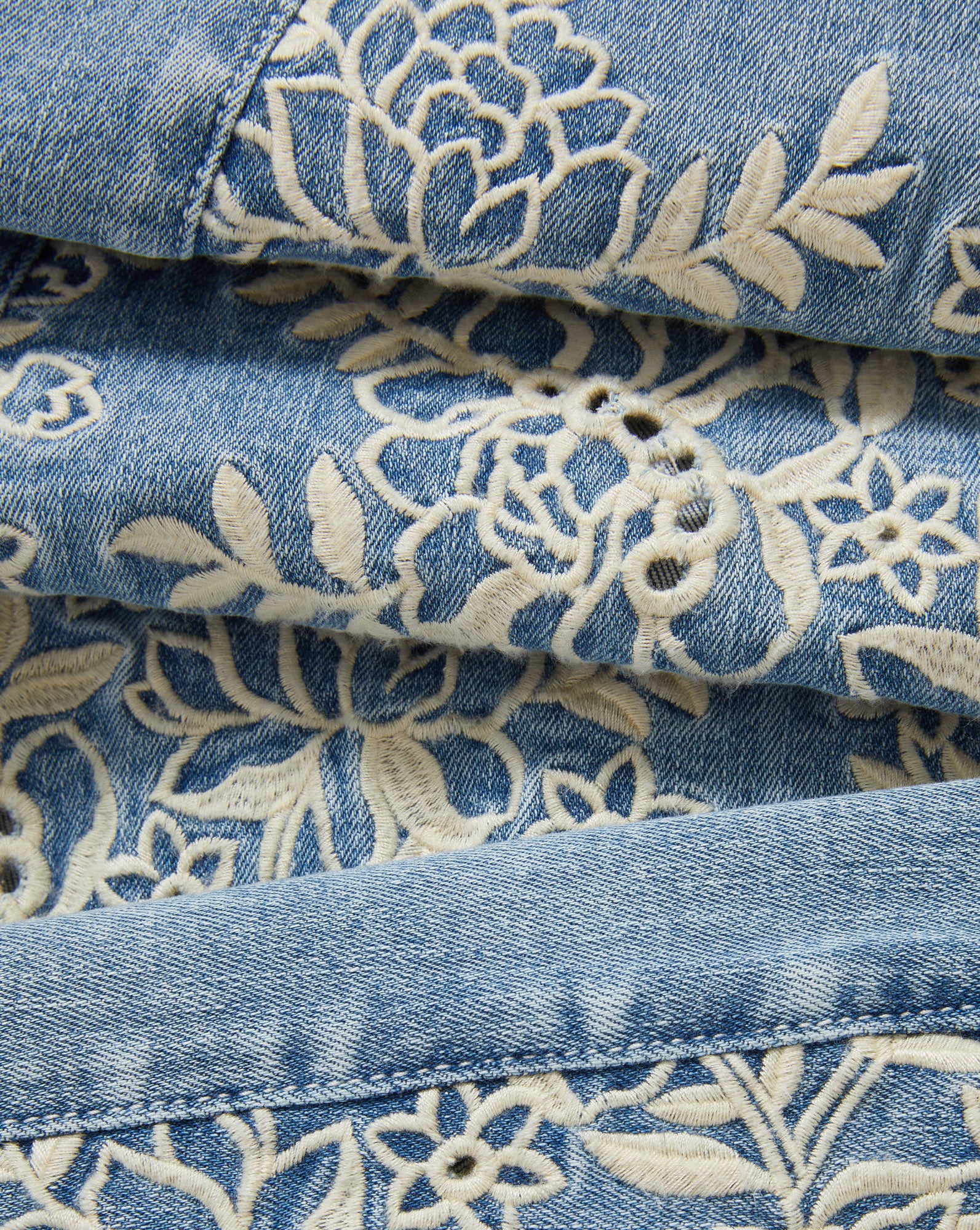 Joplin Embroidered Flare Jean in Light Wash Denim Silverwood Moon