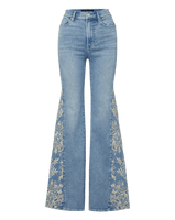 Veronica Beard Joplin Embroidered Flare Jean - Silverwood Moon