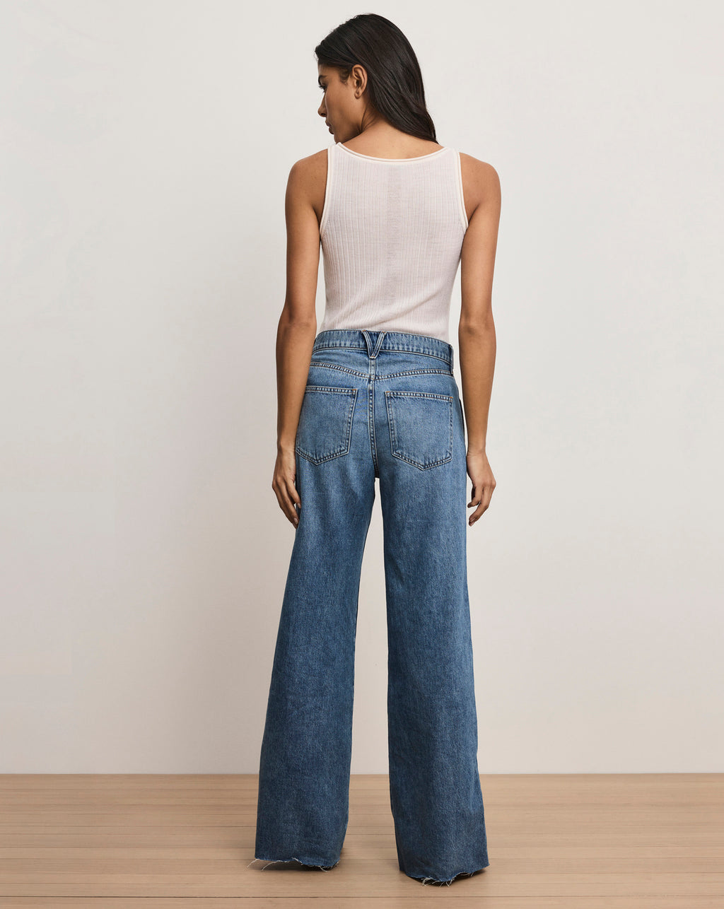 Veronica Beard Kasey Wide-Leg Jean - Bright Lakeshore