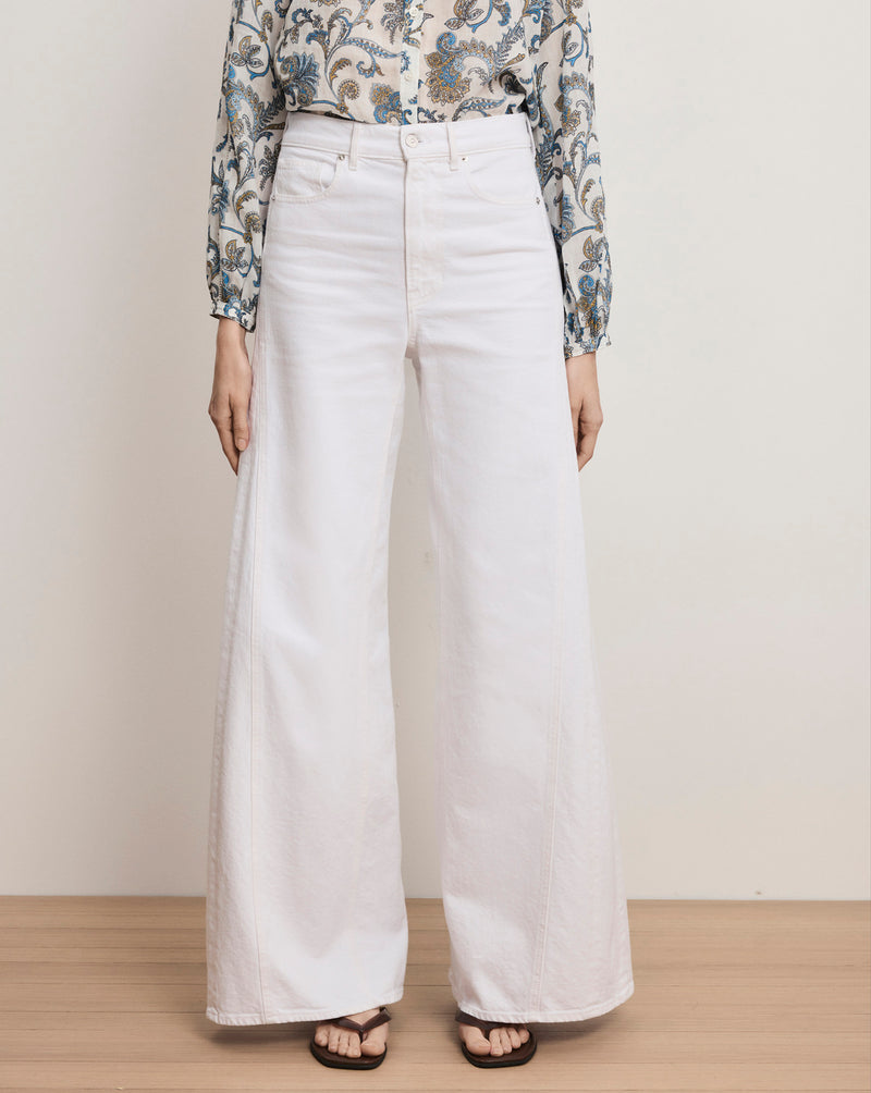 Veronica Beard Vicki Extra-Wide-Leg Jean - White