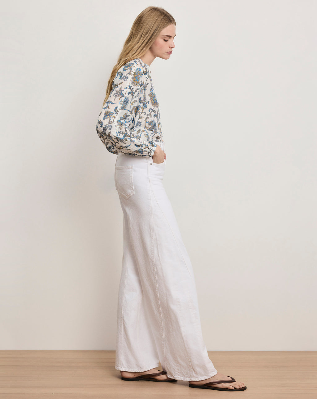 Veronica Beard Vicki Extra-Wide-Leg Jean - White
